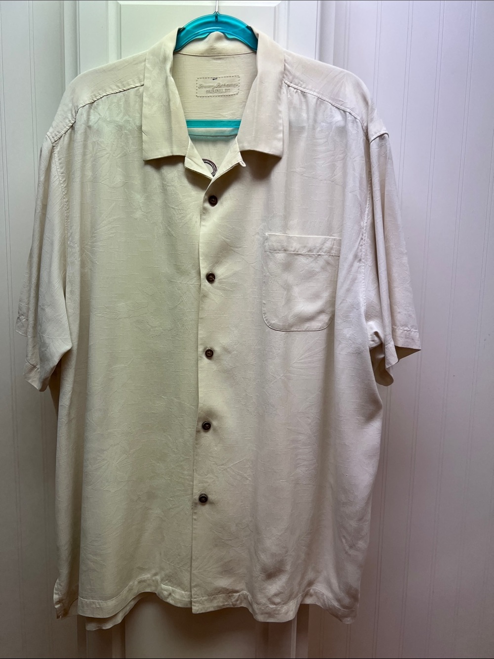 Tommy Bahama Cream Textured Camp Shirt